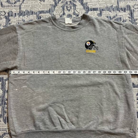 VTG 90's NFL Gray Steelers Football Crewneck Made in USA SZ BOXY XL - Picture 5 of 5